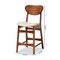 Baxton Studio Katya Mid-Century Modern Sand Fabric and Walnut Brown Finished Wood 2-Piece Counter Stool Set 183-11639-Zoro - alternate 8